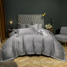 Mais novo conjunto de cama de jacquard de luxo azul